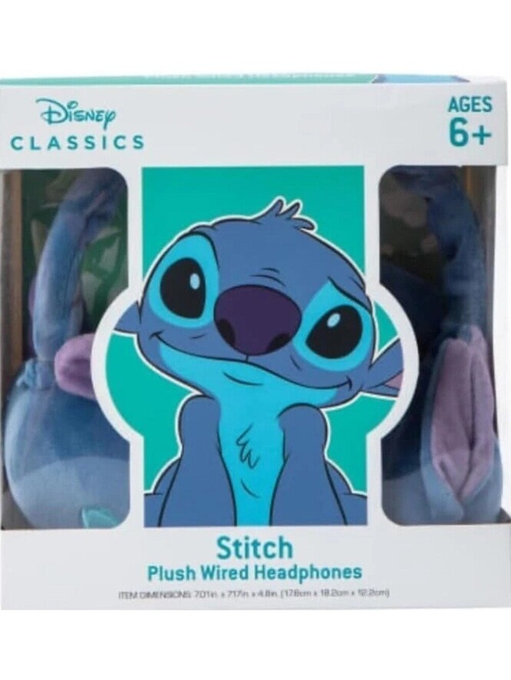 Disney Classics Stitch Plush Wired Headphones for Kids Children